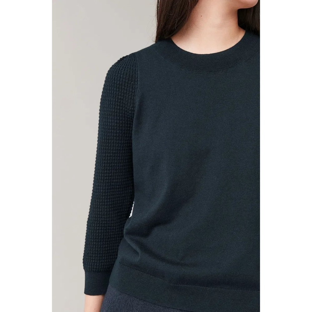 COS Navy Waffle Wool Sweater - Women's XS